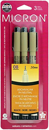 Load image into Gallery viewer, Sakura Pigma Micron Pen 08 Blk 3pc
