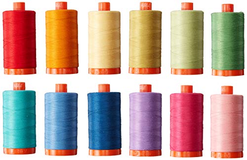 Load image into Gallery viewer, Aurifil Christa Quilts Piece and Quilt Colors Thread Kit 12 Large Spools 50 Weight
