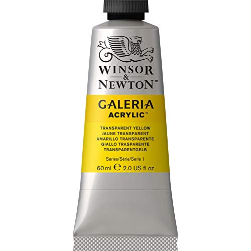 Winsor & Newton Galeria Acrylic Paint, 60-ml Tube, Transparent Yellow, 2 Fl Oz