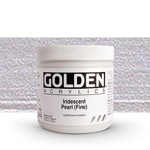 Load image into Gallery viewer, Golden Heavy Body Iridescent Acrylics - Iridescent Pearl Fine - 16oz Jar
