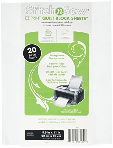 Load image into Gallery viewer, Thermo Web 3360 Stitch and Sew EZ-Print Transparent Non-Woven Quilt Block Sheet, 8.5 by 11-Inch, 20-Pack
