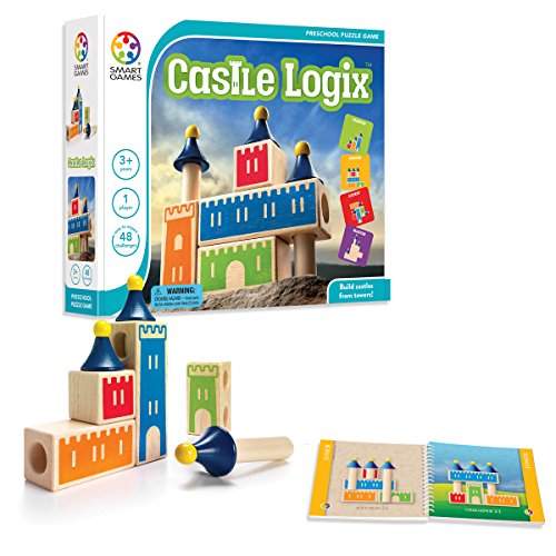 Load image into Gallery viewer, SmartGames Castle Logix Wooden Cognitive Skill-Building Puzzle Game Featuring 48 Playful Challenges for Ages 3+
