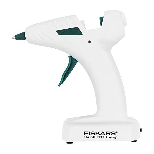 Fiskars Lia Griffith Low-Temp Cordless Glue Gun, White/Teal Green