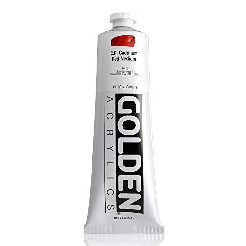 Load image into Gallery viewer, Golden Heavy Body Acrylics CP Cadmium Red Medium 5 oz tube
