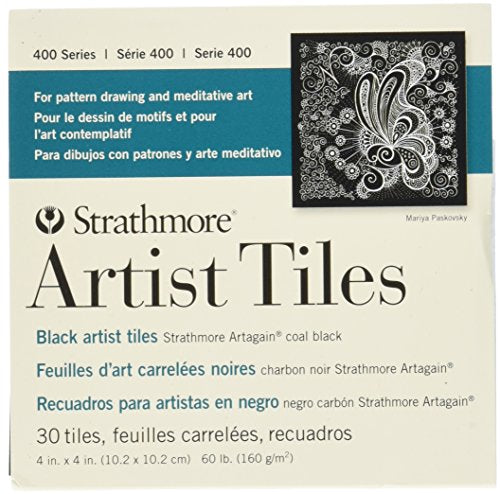 Load image into Gallery viewer, Strathmore STR-105-979 Artist Tiles Coal Black (30 Pack), 4 by 4&quot;, 4 by 4&quot;
