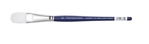 Load image into Gallery viewer, Grumbacher Academy Watercolor Oval Wash Brush, White Nylon Bristles, 3/4&quot; Size (773.075)
