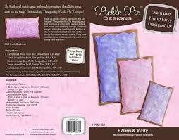 Load image into Gallery viewer, Pickle Pie Designs Warm &amp; Toasty Heating Pads In the Hoop Machine Embroidery CD Pattern
