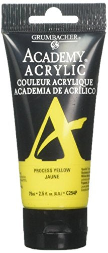 Load image into Gallery viewer, Grumbacher Academy Acrylic Paint, 75ml/2.5 Ounce Plastic Tube, Process Yellow (C254P)
