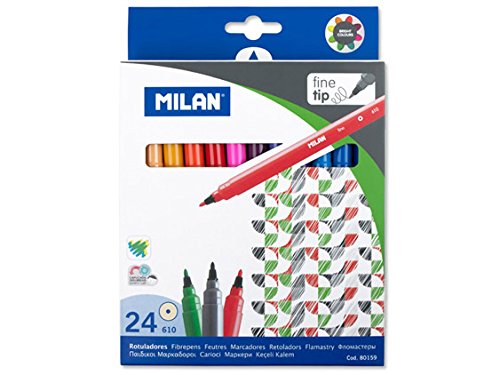 ESTUCHE 24 ROTULADORES COLORES PUNTA FINA 610 MILAN