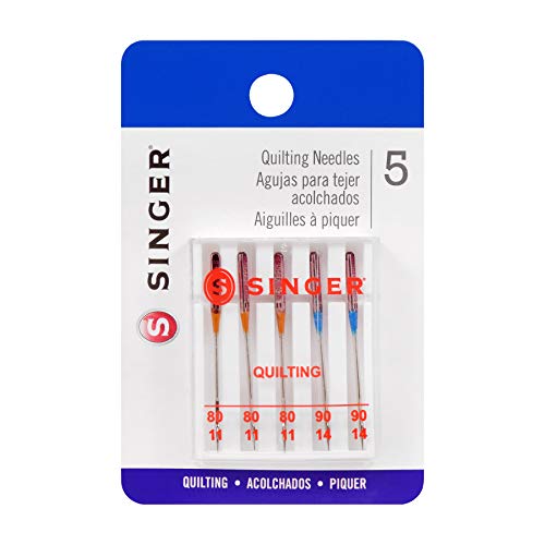 Load image into Gallery viewer, SINGER 44729 Quilting Machine Needles, Sizes 80/11 &amp; 90/14, Multicolor 5 Count
