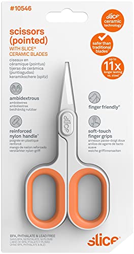 Load image into Gallery viewer, Slice 10546 Ceramic Scissor Pointed Tip, Friendly, BPA, Phthalate &amp; Lead Free, Wide Finger Loops for Larger Hands, 1 Pack
