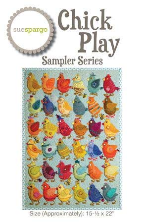 Load image into Gallery viewer, Sampler Series Pattern and Template Set by Sue Spargo - Wool Applique Project &#39;&#39;Chick Play&#39;&#39; (15.5&quot; x 22&quot;)
