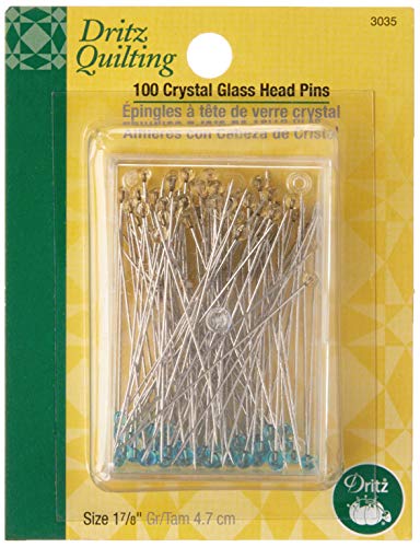 Load image into Gallery viewer, Dritz 3035 Crystal Glass Head Pins, 1-7/8-Inch (100-Count)
