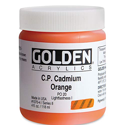 4 Oz Heavy Body Acrylic Color Paints Color: Cadmium Orange