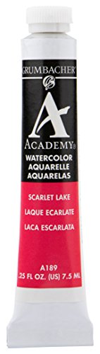 Load image into Gallery viewer, Grumbacher Academy Watercolor Paint, 7.5ml/0.25 Ounce, Scarlet Lake (A189)
