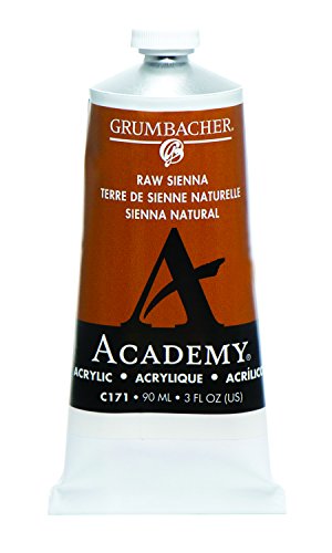 Grumbacher Academy Acrylic Paint, 90ml/3 oz Metal Tube, Raw Sienna