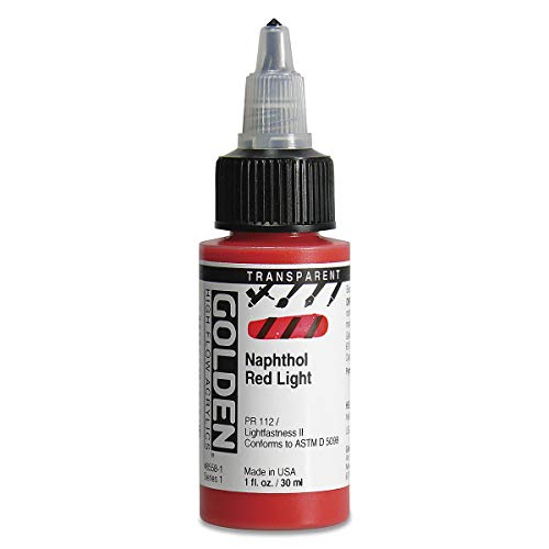 Load image into Gallery viewer, Golden High Flow Arcylic Paint, 1 Ounce, Transparent Naphthol Red Light
