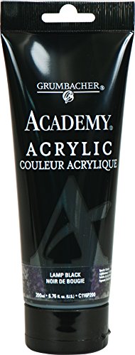 Load image into Gallery viewer, Grumbacher Academy Acrylic Paint, 200ml/6.76 oz. Plastic Tube, Lamp Black (C116P200)
