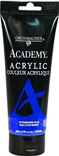 Grumbacher Academy Acrylic Paint, 200ml/6.8 oz. Plastic Tube, Ultramarine Blue (C219P200)