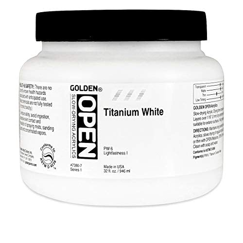 Load image into Gallery viewer, Golden Open Acrylic 32 oz Jar - Titanium White
