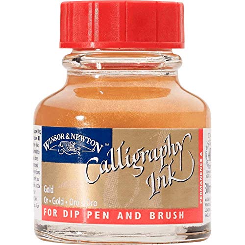 Load image into Gallery viewer, Winsor &amp; Newton Calligraphy Ink 30ml Bottle-Gold
