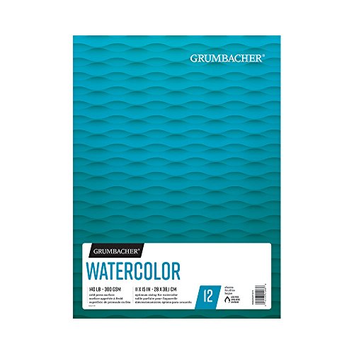 Load image into Gallery viewer, Grumbacher Watercolor Paper Pad, 140 lb. / 300 GSM, 11 x 15 inches, Fold-Over Construction, 12 White Cold-Press Sheets/Pad, 1 Each, 26460601411

