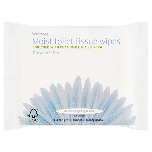 Load image into Gallery viewer, Fragrance Free Moist Toilet Tissue Waitrose 42 per pack (PACK OF 6)
