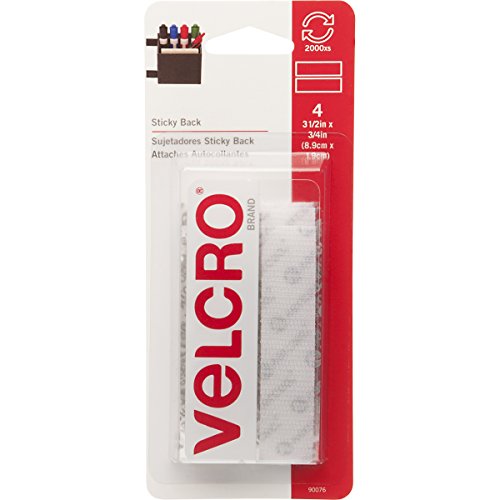 Load image into Gallery viewer, VELCRO 90076 Sticky Back 3.5-In. Strips, White, 4 Ct. - Quantity 6
