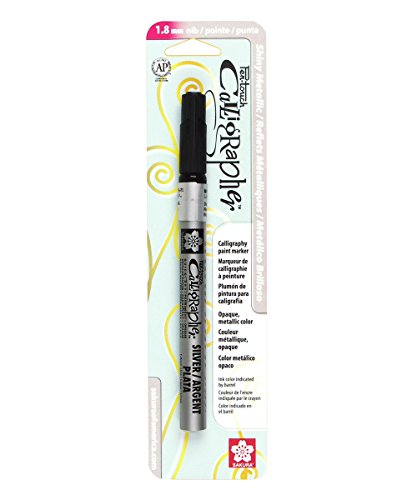 Load image into Gallery viewer, Sakura Pentouch Calligraphy Pen, 1.8mm Fine Point, Silver (XPSK-C-53)
