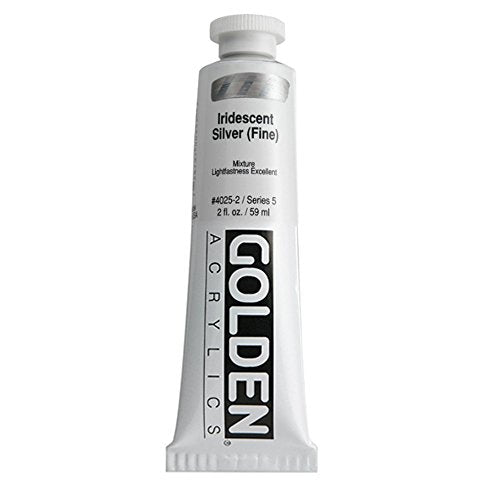 Load image into Gallery viewer, Acrylic Medium Golden Artist Colors Iridescent Silver (fine) 2oz tube
