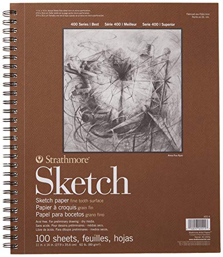 Load image into Gallery viewer, Strathmore (455-4 400 Series Sketch Pad, 11 by 14&quot;, White, 100 Sheets
