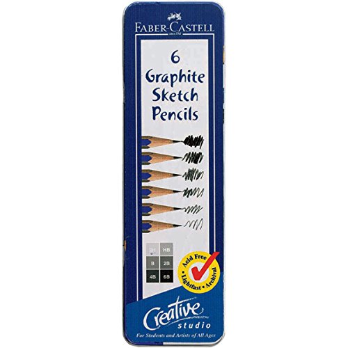 Load image into Gallery viewer, Creative Studio Graphite Sketch Pencil Set W/Tin 6 Pcs
