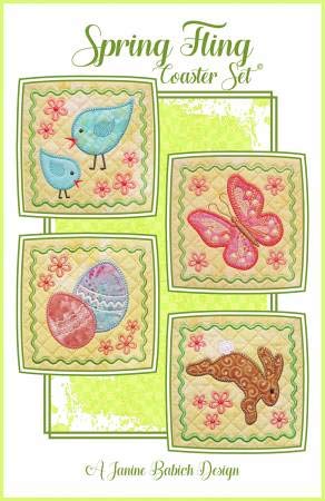 Load image into Gallery viewer, Janine Babich Designs Cd Spring Fling Coaster Set Pattern
