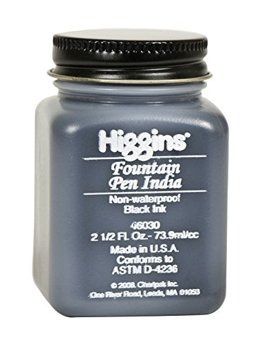 Load image into Gallery viewer, Higgins Black India Fountain Pen Ink, 2.5 Oz Bottle (46030)
