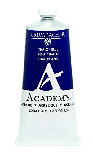 Load image into Gallery viewer, Grumbacher Academy Acrylic Paint, 90ml/3 oz Metal Tube, Thalo Blue
