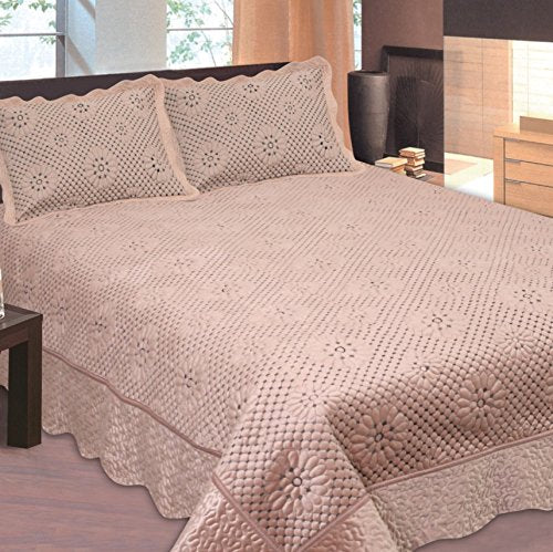 Load image into Gallery viewer, Bedspread Very Softy Embroidered Beige 3 Pcs King
