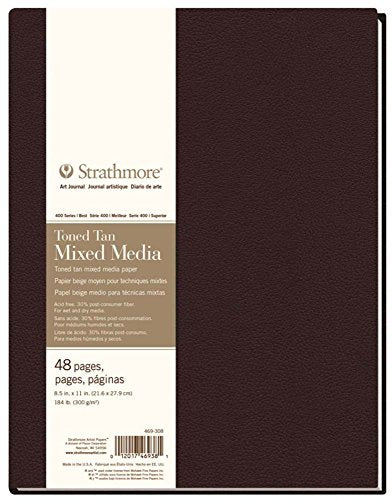 Load image into Gallery viewer, Strathmore 469-308 Hardbound Mixed Media Art Journal, 8.5&quot; x 11&quot;, Toned Tan, 48 Pages
