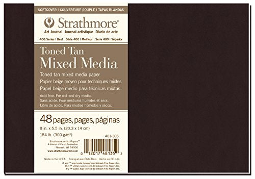 Load image into Gallery viewer, Strathmore 481-305 Softcover Mixed Media Art Journal, 8&quot;x5.5&quot;, Toned Tan
