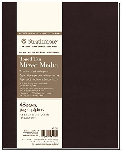 Load image into Gallery viewer, Strathmore 481-307 Softcover Mixed Media Art Journal, 7.75&quot;x9.75&quot;, Toned Tan
