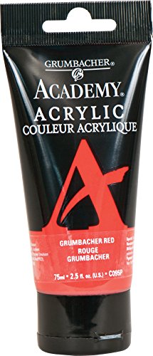 Grumbacher Academy Acrylic Paint, 75ml/2.5 Ounce Plastic Tube, Grumbacher Red (C095P)