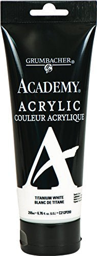 Load image into Gallery viewer, Grumbacher Academy Acrylic Paint, 200ml/6.8 oz. Plastic Tube, Titanium White (C212P200)
