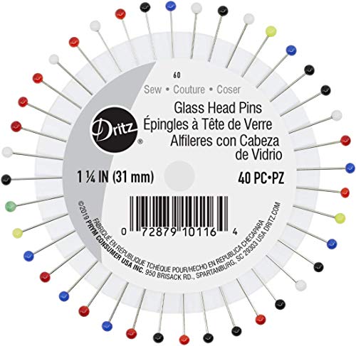 Load image into Gallery viewer, Dritz 60 Glass Head Pins, 1-1/4-Inch (40-Count)
