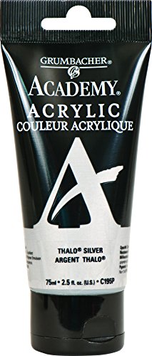 Load image into Gallery viewer, Grumbacher Academy Acrylic Paint, 75ml/2.5 Ounce Plastic Tube, Thalo Silver (C195P)
