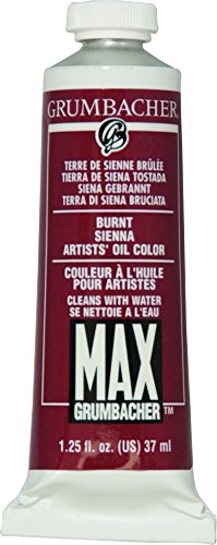 Grumbacher Max Water Miscible Oil Paint, 37ml/1.25 oz, Burnt Sienna