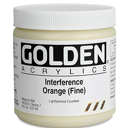 Load image into Gallery viewer, Golden Heavy Body Interference Acrylics - Interference Orange Fine 8oz jar
