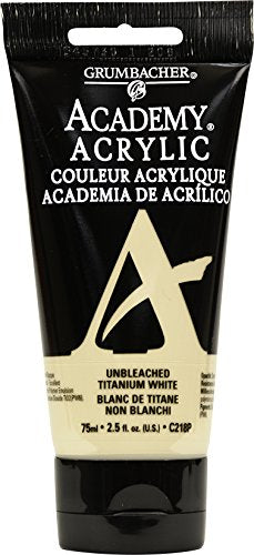 Load image into Gallery viewer, Grumbacher Academy Acrylic Paint, 75ml/2.5 Ounce Plastic Tube, Unbleached Titanium White (C218P)
