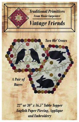 Load image into Gallery viewer, Traditional Primitives Quilt Patterns - Vintage Friends: A Pair of Hares and Two Ole Crows (Tabletop Sizes)
