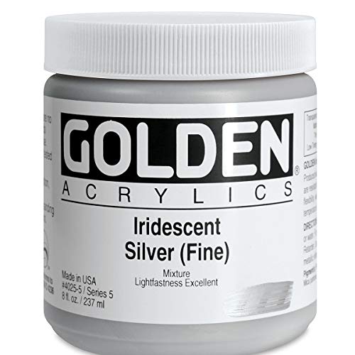 Load image into Gallery viewer, Golden Artist Acrylic, 8 Ounce jar, Iridescent Silver
