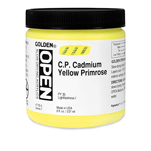 Load image into Gallery viewer, Golden Open Acrylic 8 oz Jar - C.P. Cadmium Yellow Primrose
