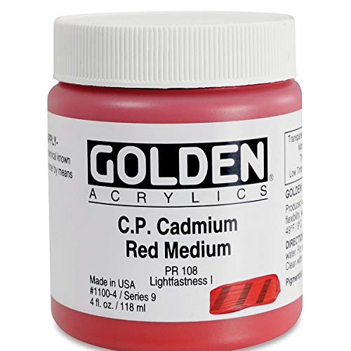 Load image into Gallery viewer, 4 Oz Heavy Body Acrylic Color Paints Color: Cadmium Red Medium
